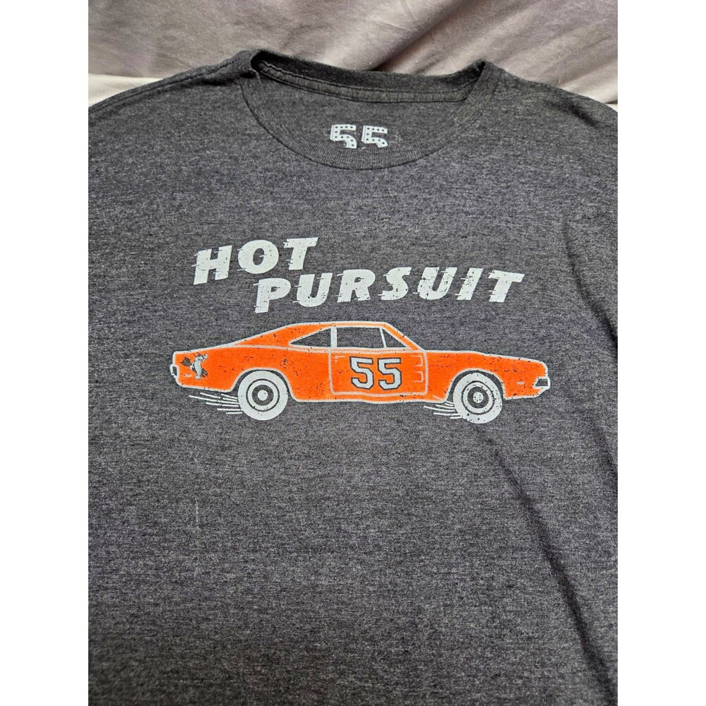55 South Mens XL Gray Cars Graphic Print Crew Neck Short Sleeve T-Shirt